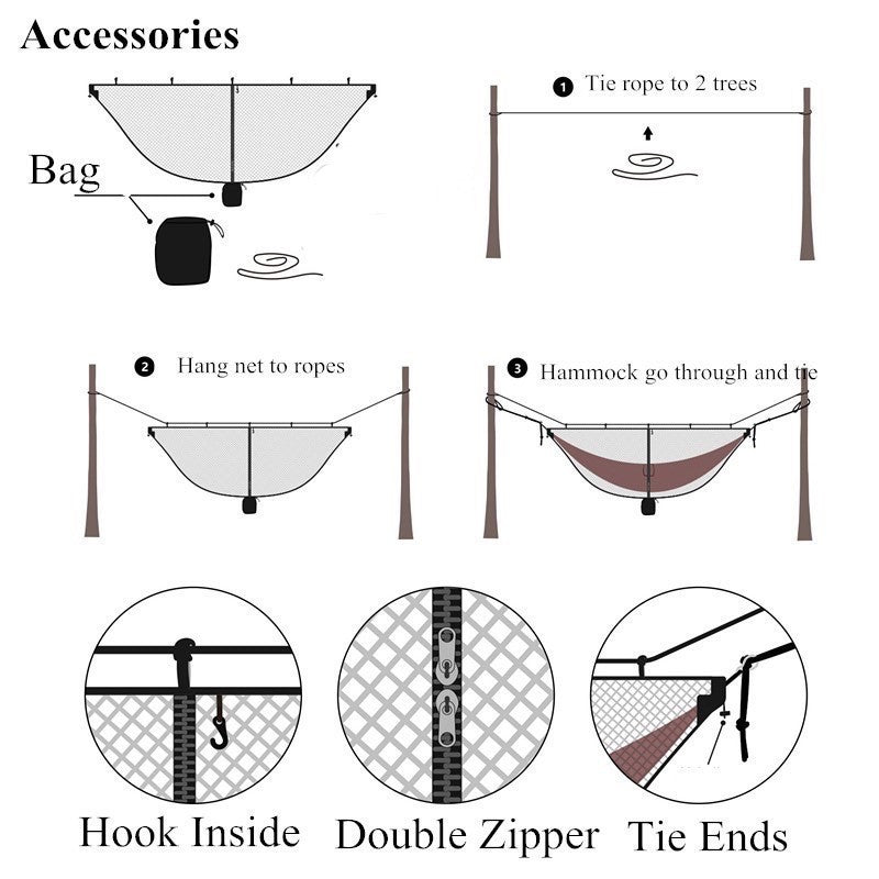 XQUITO Ultralight Portable Hammock Nylon Anti-Mosquito Nets By OHANA