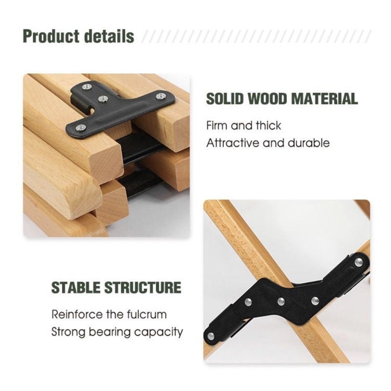 š„READY STOCKš„MEJA LUX - Solid Beech Wood Camping Wooden Table Portable Egg Roll Table Outdoor Folding Table by OHANA