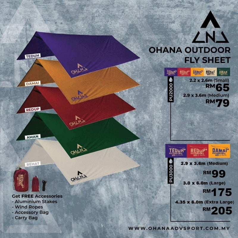 🔥 READY STOCK🔥OUTDOOR FLYSHEET / TARP TENT by OHANA