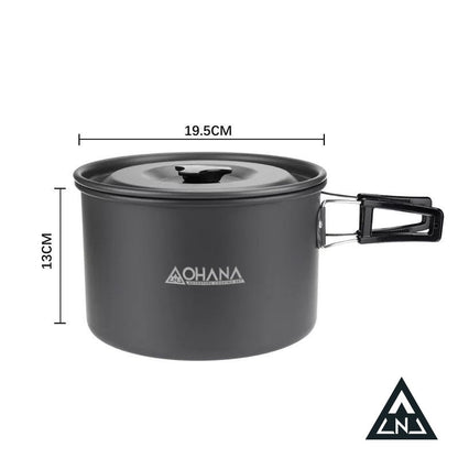 🔥READY STOCK🔥 4-5 PERSON PORTABLE OUTDOOR CAMPING COOKWARE SET POT WITH TEAPOT BY OHANA