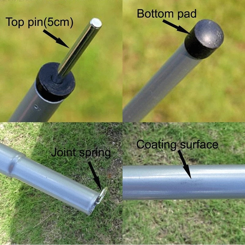 š„READY STOCKš„TURUS (2pcs) 4 SECTION TENT POLE Adjustable Tarp Poles Tarp for Camping Backpacking Hammocks Shelters