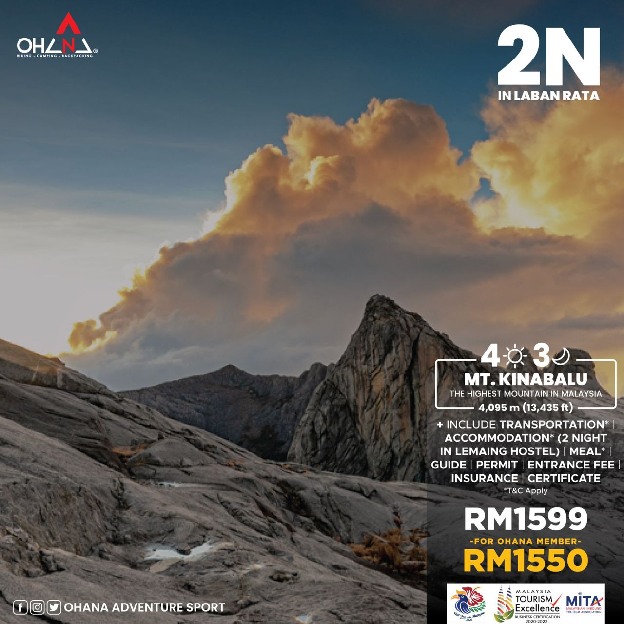 PACKAGE BUDGET CLIMBING Mt.KINABALU (STAY 2 NIGHT AT LABAN RATA)