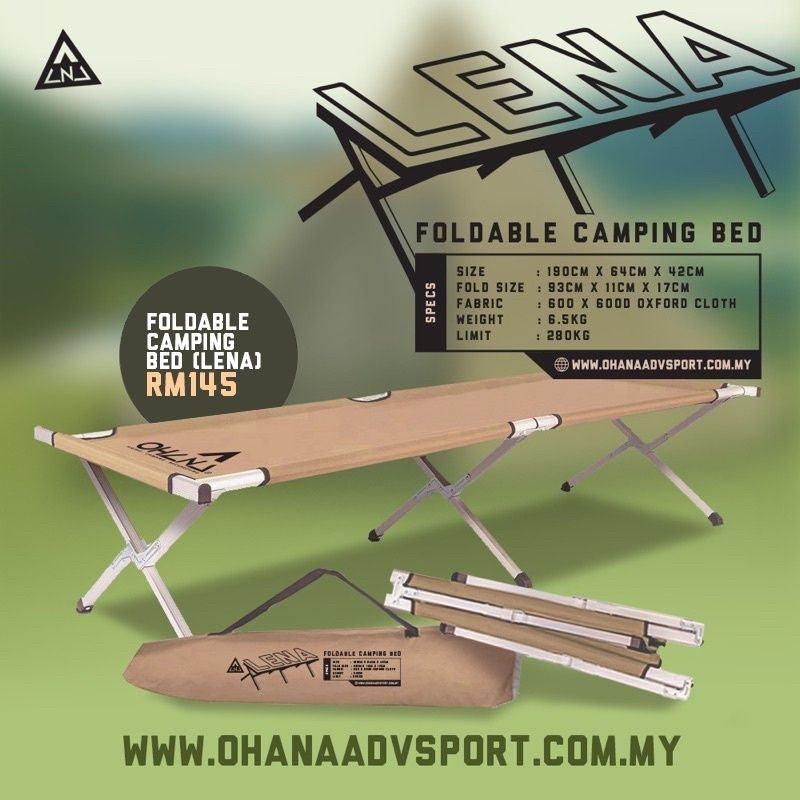 FOLDABLE CAMP BED WITH BAG BY OHANA (LENA)