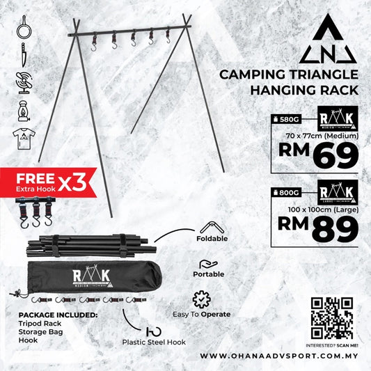 🔥READY STOCK🔥Camping Triangle Hanging Rack Folding Portable by OHANA