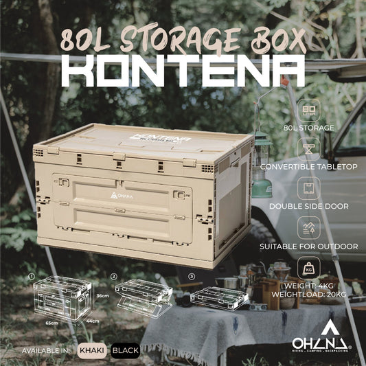 🔥READY STOCK🔥“KONTENA” Foldable Storage Crate Outdoor Camping / Indoor Use by OHANA