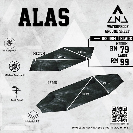 🔥READY STOCK🔥 ALAS : Waterproof Tarpaulin Heavy Duty Poly Tarp Hexagon / Octagon Ground Sheet Outdoor Camping by OHANA