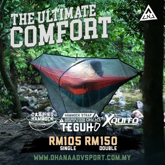 3 IN 1 (HAMMOCK + STRAP + MOSQUITO NET) THE ULTIMATE COMFORT BY OHANA