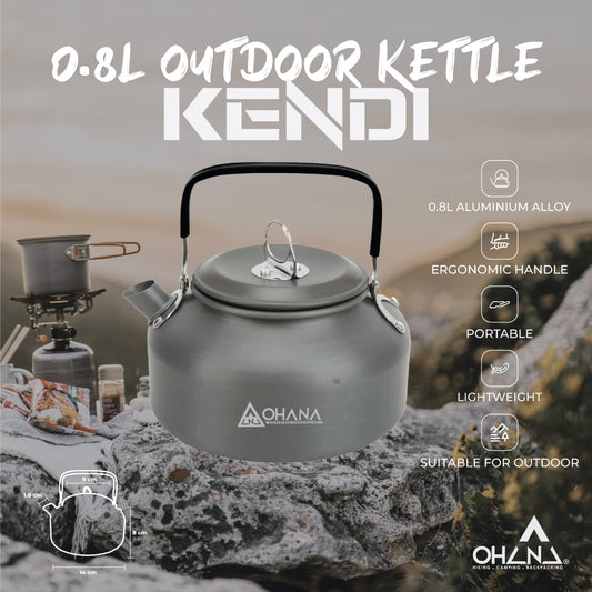 🔥READY STOCK🔥 0.8L Outdoor Camping Cookware Kettle Aluminum Alloy Coffee Pot Ultralight Kettle