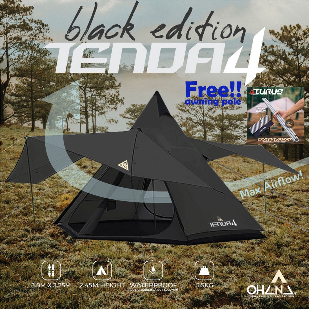 TENDA 4, Luxury awning tent for 4 man tent outdoor