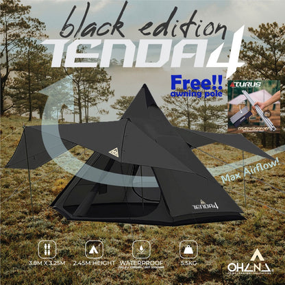 TENDA 4, Luxury awning tent for 4 man tent outdoor